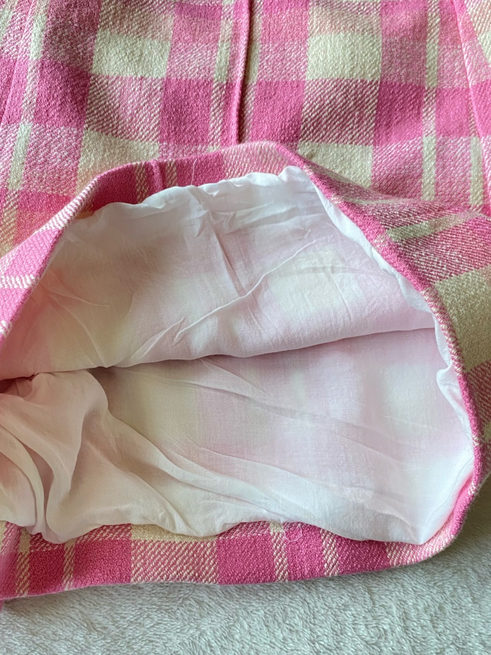 Anthropologie Maeve Bold Button Pink Plaid Tweed Shorts sz 6 - Picture 10 of 16